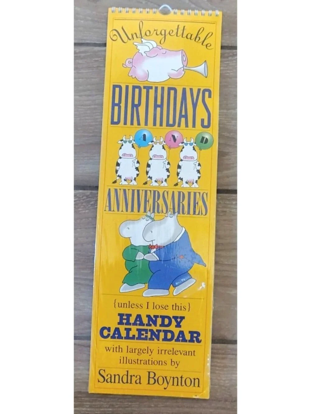 Vintage NOS Sandra Boynton Unforgettable Birthday Calendar Anniversaries New